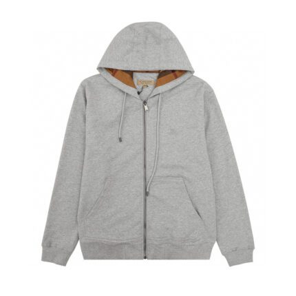 Burberry hooded sweatshirt with zip-up embroidery of warhorse on chest