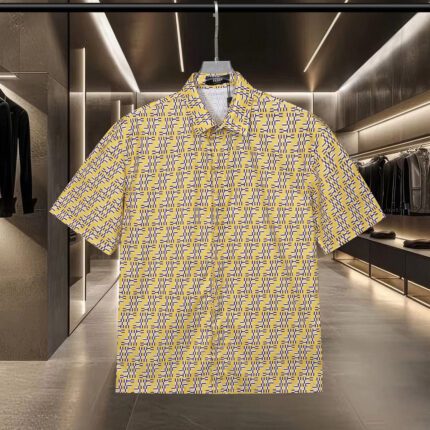 Fendi classic full print barrage logo short sleeve shirt