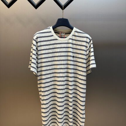 SAINT LAURENT logo striped short-sleeved T-shirt