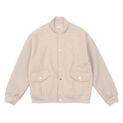 Dior back logo embroidered leather baseball jacket