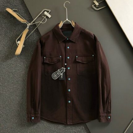 Chrome Hearts denim 3D logo stand collar shirt jacket